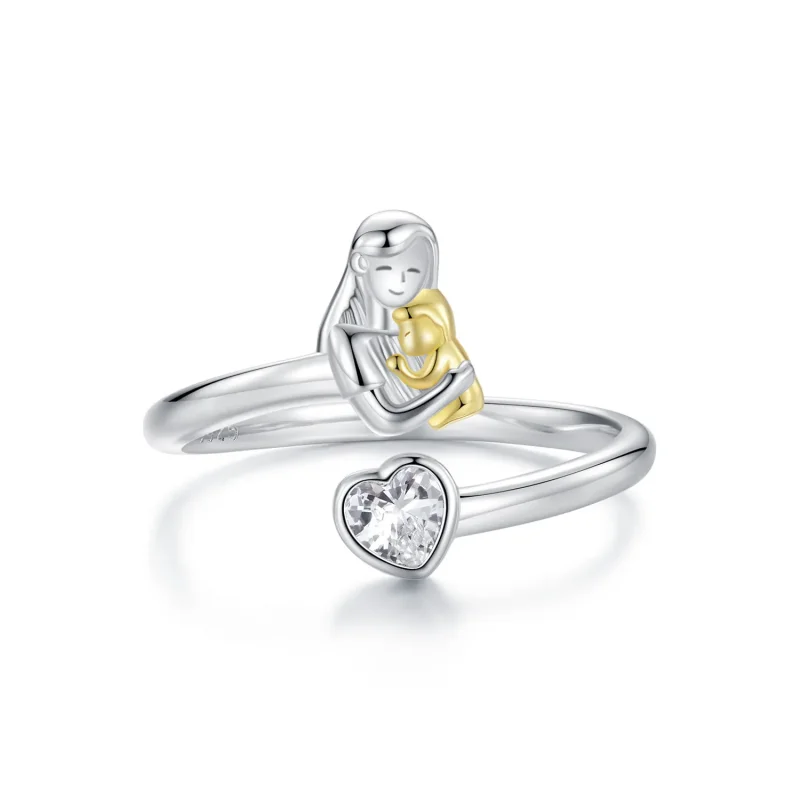 (immagine per) Anello da abbraccio per madre e figlio in stile PANDORA - SCR1051-E