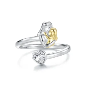 (immagine per) Anello per abbraccio di madre e figlia in stile PANDORA - SCR1052-E