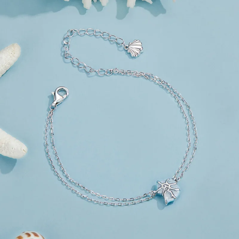 (immagine per) Bracciale con conchiglia blu stile PANDORA - BSB176 - Visualizza 4