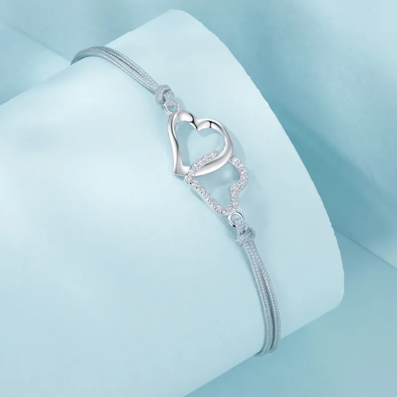 (immagine per) Bracciale con cuori intrecciati stile PANDORA - SCB274 - Visualizza 2