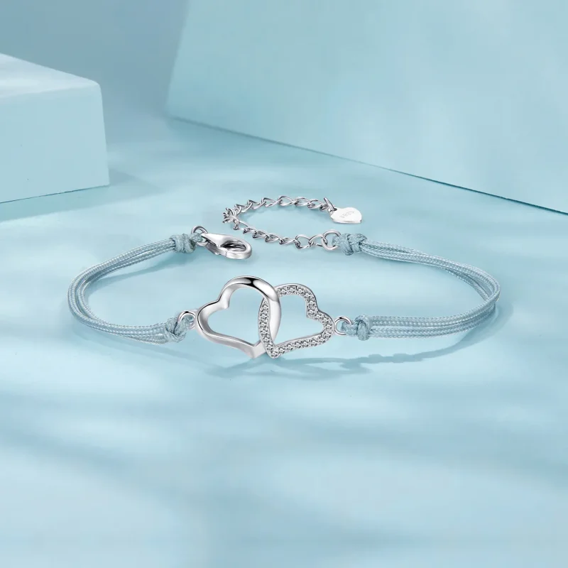 (immagine per) Bracciale con cuori intrecciati stile PANDORA - SCB274 - Visualizza 3