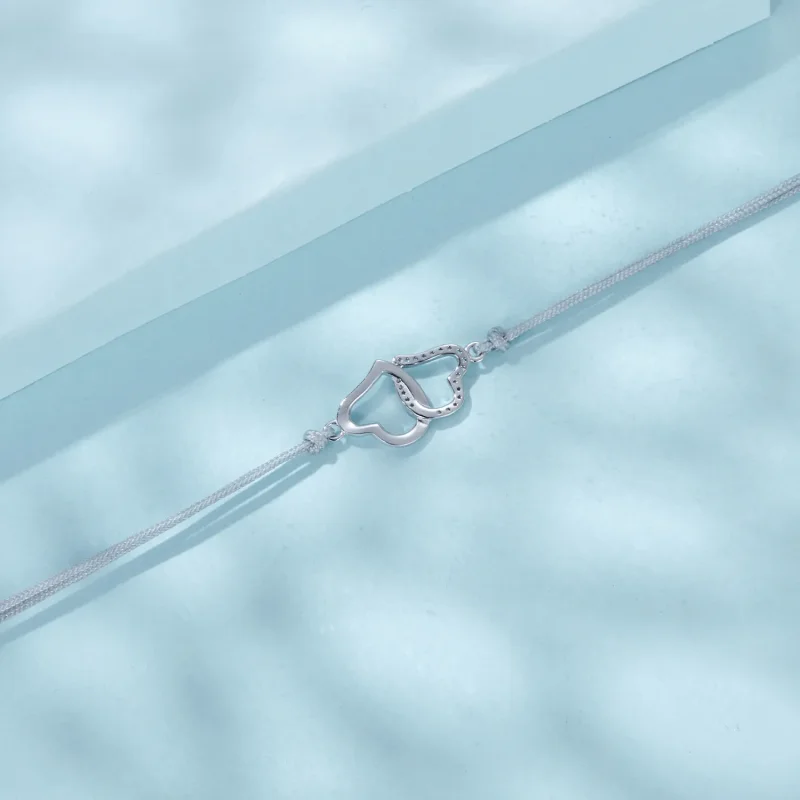 (immagine per) Bracciale con cuori intrecciati stile PANDORA - SCB274 - Visualizza 4