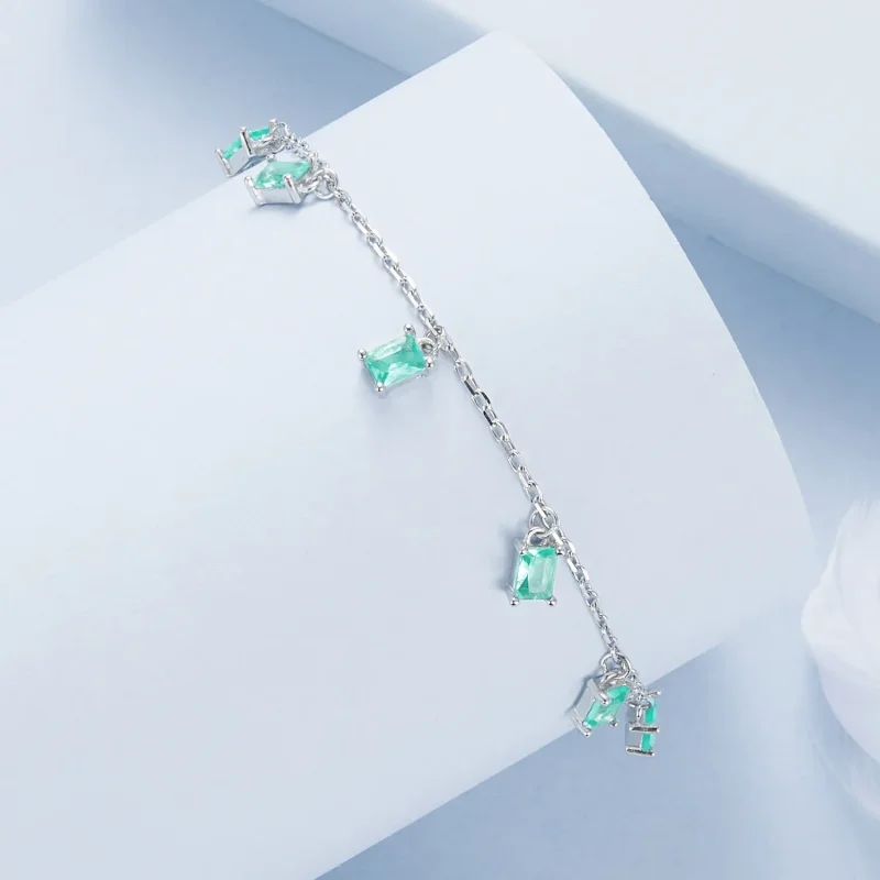 (immagine per) Bracciale con nappe piccole verdi stile PANDORA - BSB168 - Visualizza 2