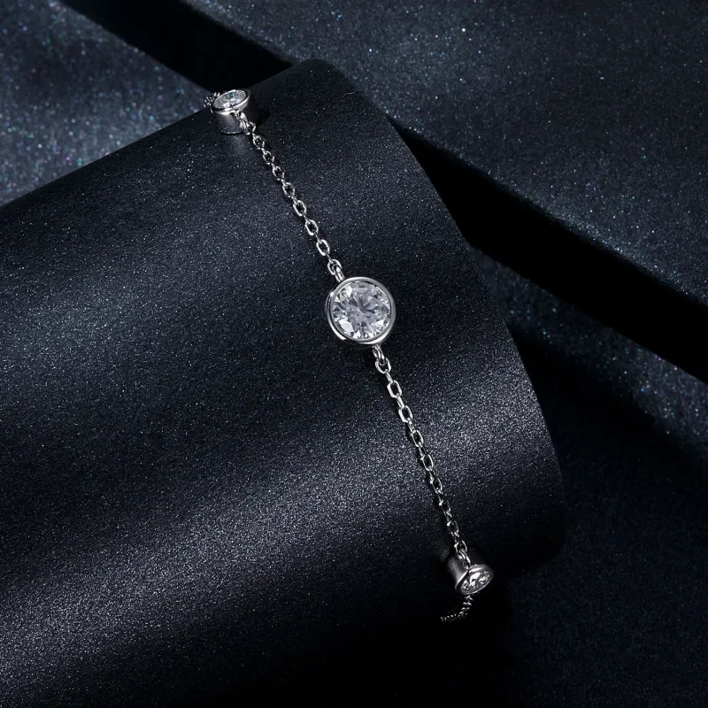 (immagine per) Bracciale in moissanite stellata stile PANDORA (con un certificato) - MSB018 - Visualizza 2