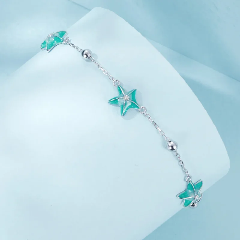 (immagine per) Bracciale verde acqua stella marina stile PANDORA - SCB276 - Visualizza 2