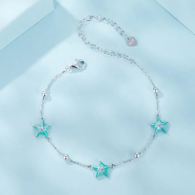 (immagine per) Bracciale verde acqua stella marina stile PANDORA - SCB276 - Visualizza 3