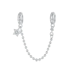 (immagine per) Catena di sicurezza con perline stella e luna stile PANDORA - SCC2840