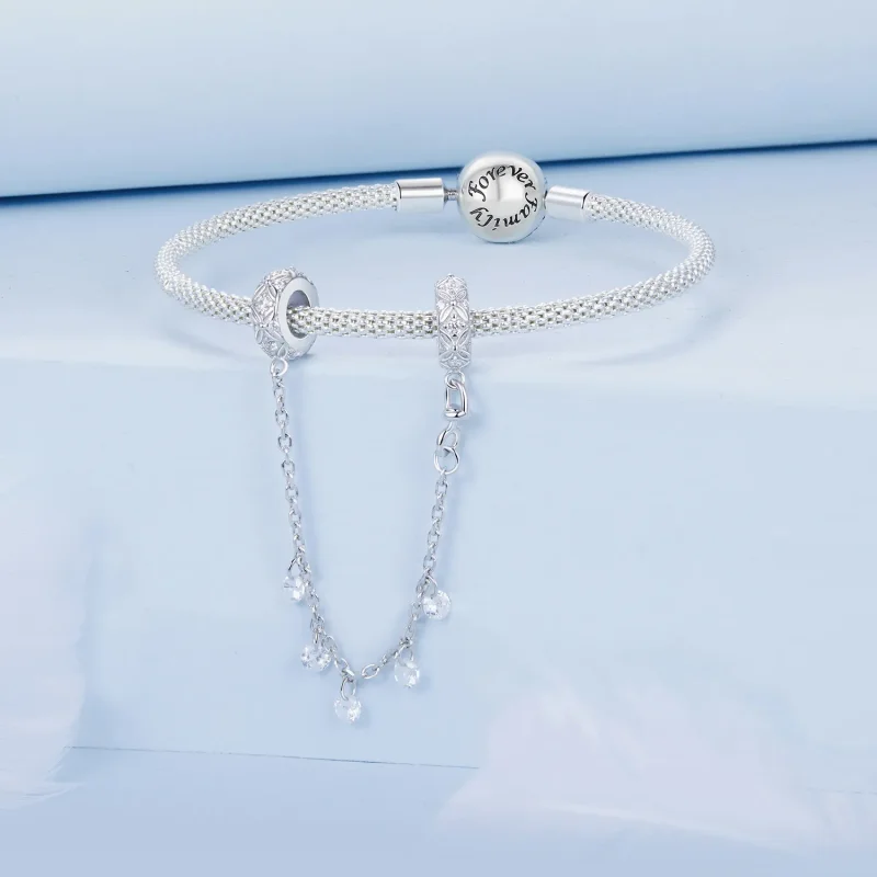 (immagine per) Catena di sicurezza in silicone goffrato stile PANDORA - BSC1012 - Visualizza 3