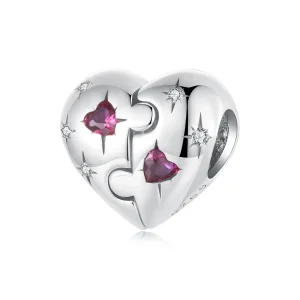 (immagine per) Ciondolo a forma di cuore puzzle in stile PANDORA - SCC2775