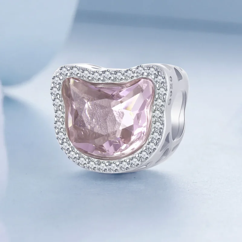 (immagine per) Ciondolo gatto rosa stile PANDORA - BSC1020 - Visualizza 2
