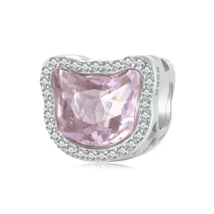 (immagine per) Ciondolo gatto rosa stile PANDORA - BSC1020