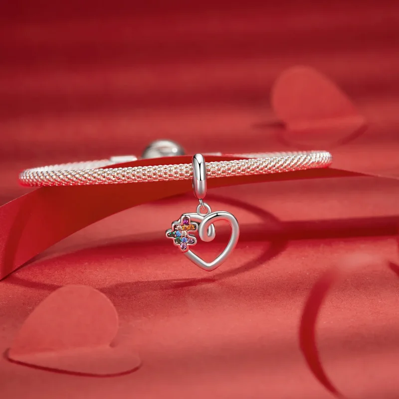 (immagine per) Ciondolo puzzle cuore stile PANDORA - SCC2774 - Visualizza 3