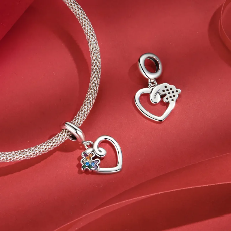 (immagine per) Ciondolo puzzle cuore stile PANDORA - SCC2774 - Visualizza 4