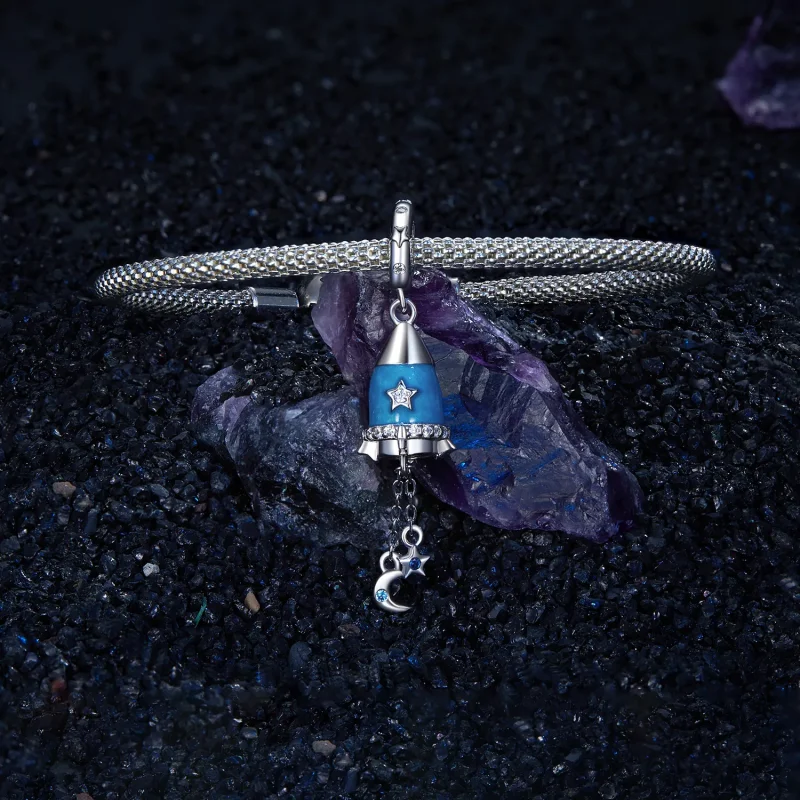 (immagine per) Ciondolo razzo stella lunare stile PANDORA - SCC2788 - Visualizza 3