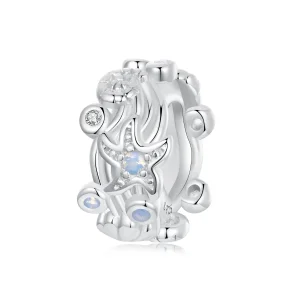 (immagine per) Ciondolo spaziatore in silicone blu oceano stile PANDORA - BSC1019