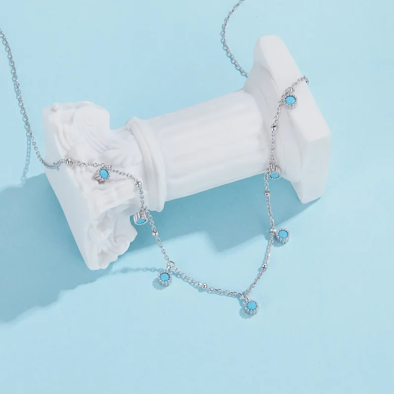 (immagine per) Collana turchese stile PANDORA - BSN388 - Visualizza 2