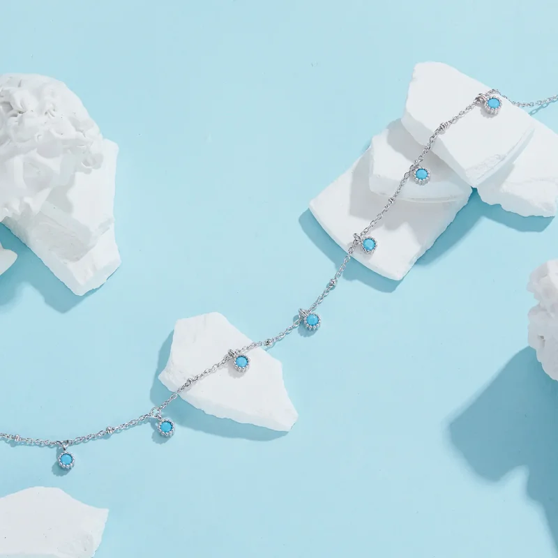 (immagine per) Collana turchese stile PANDORA - BSN388 - Visualizza 3
