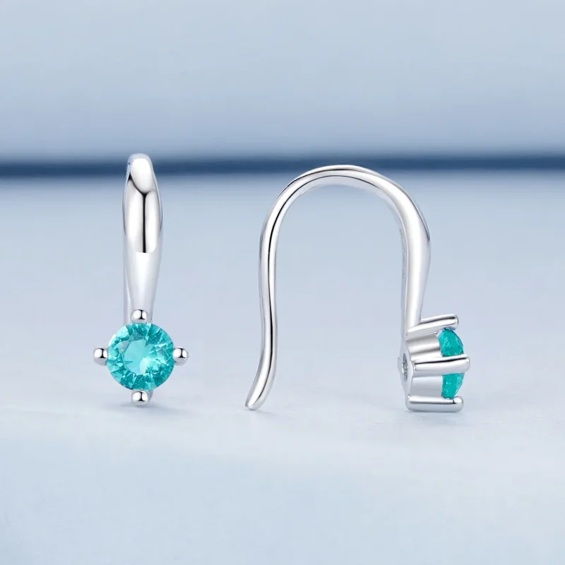 (immagine per) Ganci per le orecchie verdi stile PANDORA - BSE1029 - Visualizza 2