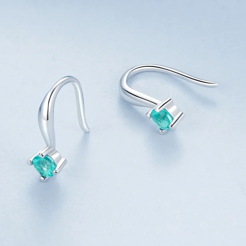 (immagine per) Ganci per le orecchie verdi stile PANDORA - BSE1029 - Visualizza 3