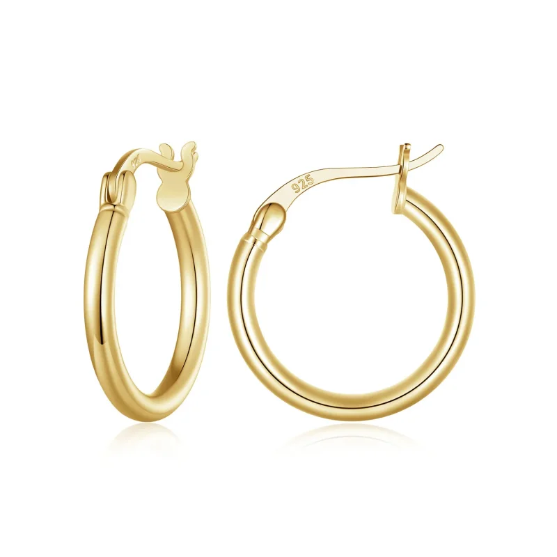 (immagine per) Orecchini a cerchio in argento a cerchio medio in stile Pandora - SCE1608-MB