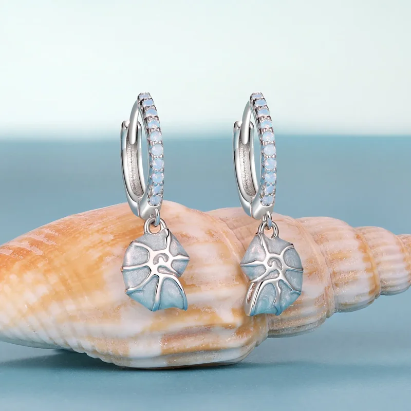 (immagine per) Orecchini a conchiglia blu stile PANDORA - BSE1012 - Visualizza 2