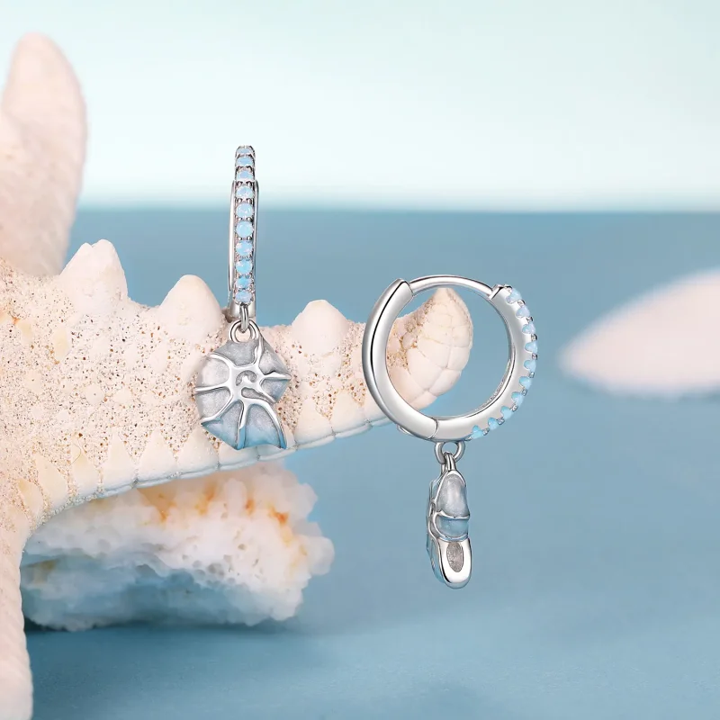 (immagine per) Orecchini a conchiglia blu stile PANDORA - BSE1012 - Visualizza 3