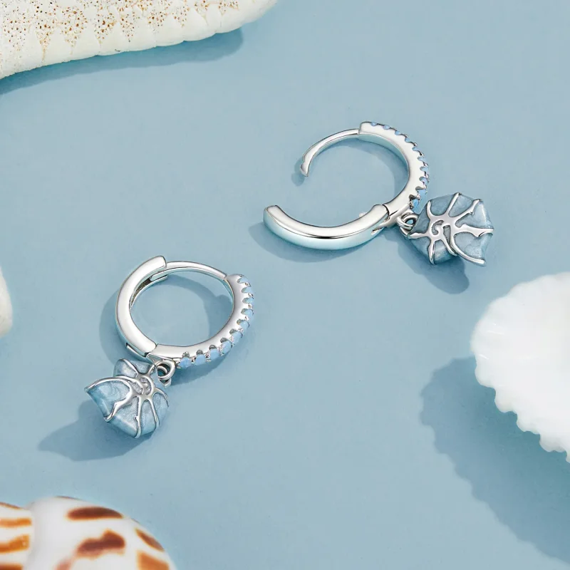 (immagine per) Orecchini a conchiglia blu stile PANDORA - BSE1012 - Visualizza 4