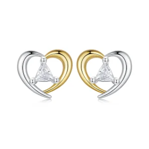(immagine per) Orecchini a cuore bicolore stile PANDORA - BSE1027