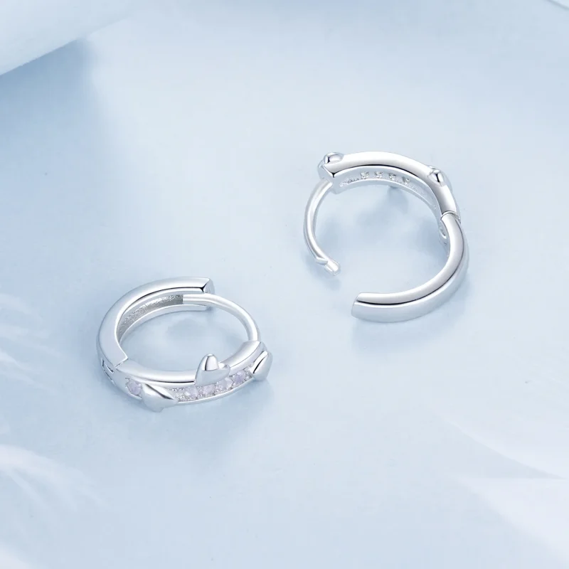 (immagine per) Orecchini a cuore rosa stile PANDORA - BSE1018 - Visualizza 4