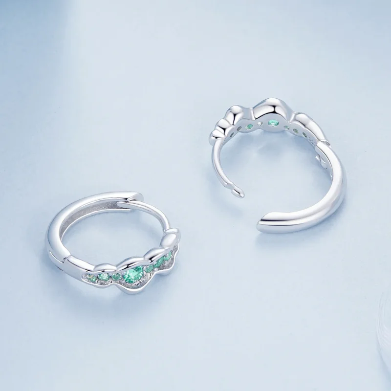 (immagine per) Orecchini a onda verde stile PANDORA - BSE1034 - Visualizza 4
