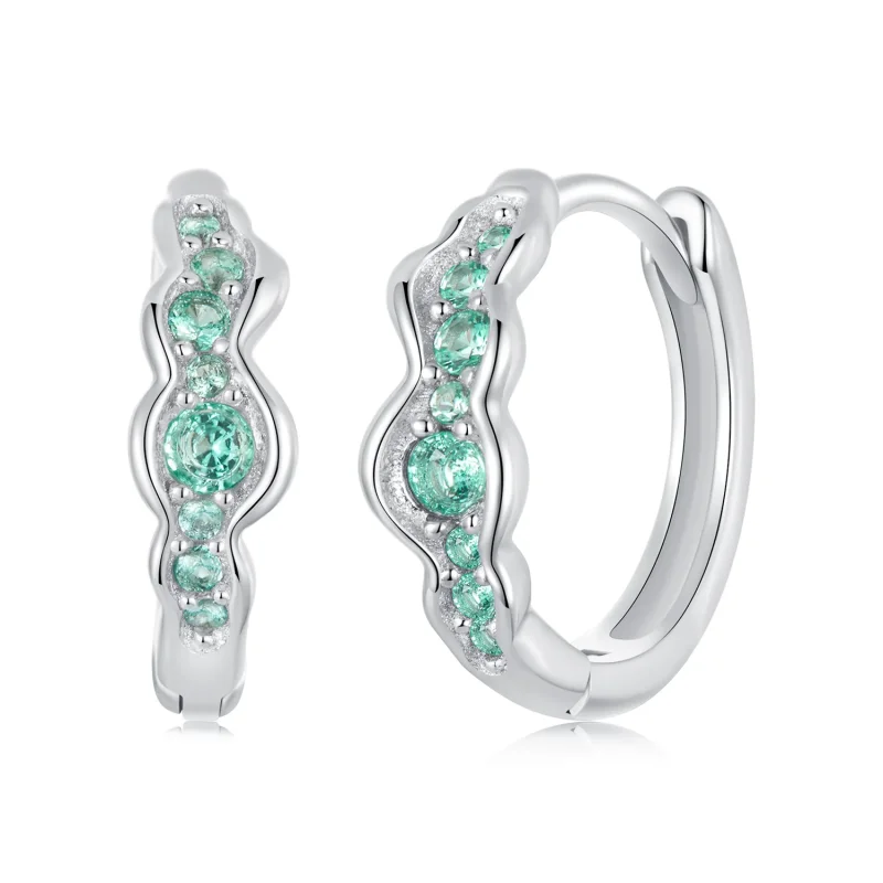 (immagine per) Orecchini a onda verde stile PANDORA - BSE1034