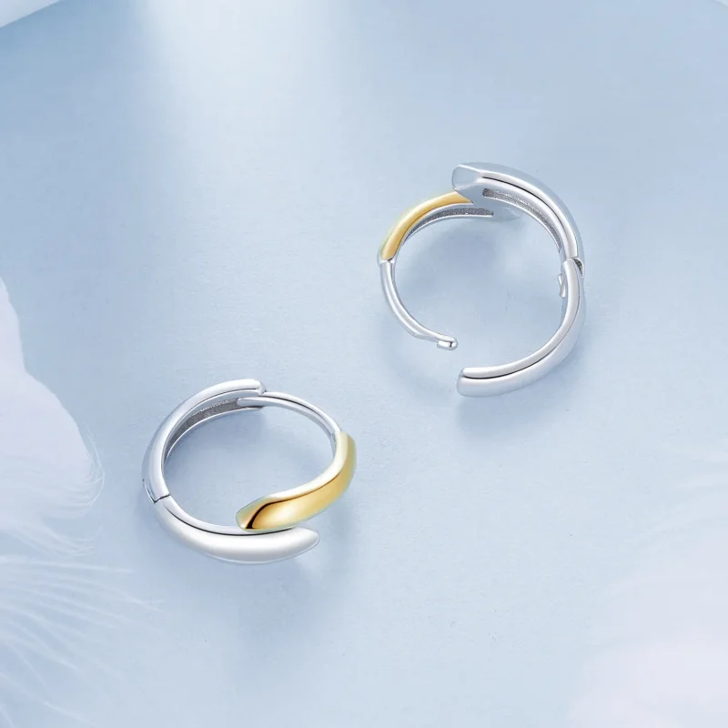 (immagine per) Orecchini bicolore stile PANDORA - BSE1021 - Visualizza 4