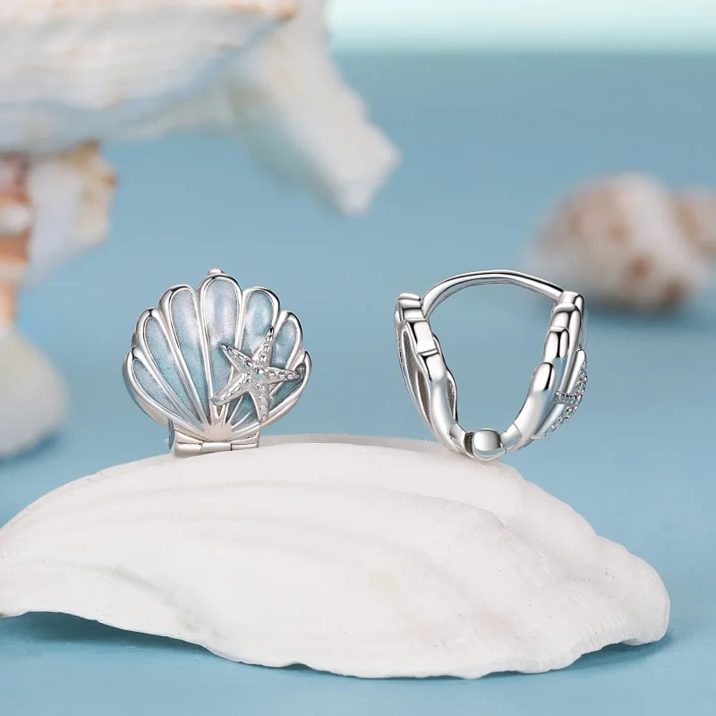 (immagine per) Orecchini con conchiglia stile PANDORA - BSE1011 - Visualizza 2