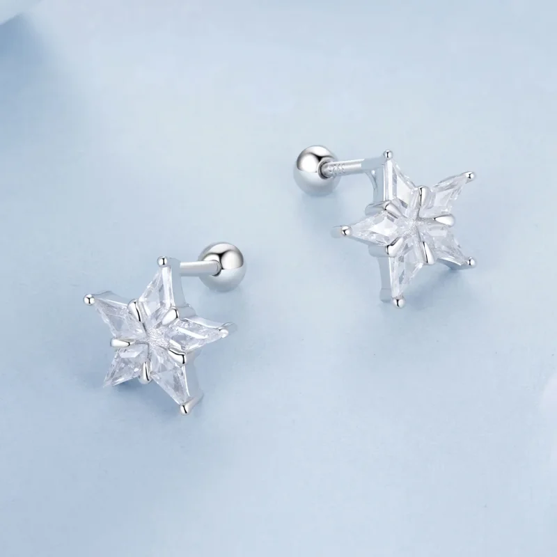 (immagine per) Orecchini con stella scintillante stile PANDORA - BSE1009 - Visualizza 3