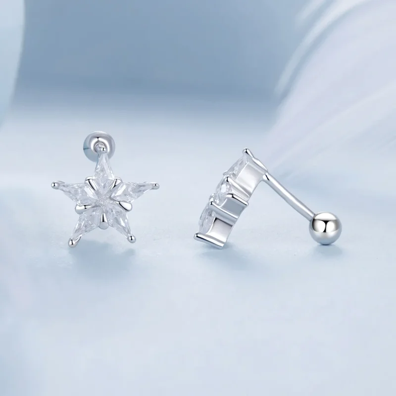 (immagine per) Orecchini con stella scintillante stile PANDORA - BSE1009 - Visualizza 4