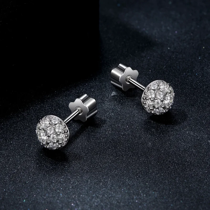 (immagine per) Orecchini in moissanite emisfero stile PANDORA (con un certificato) - MSE057 - Visualizza 3