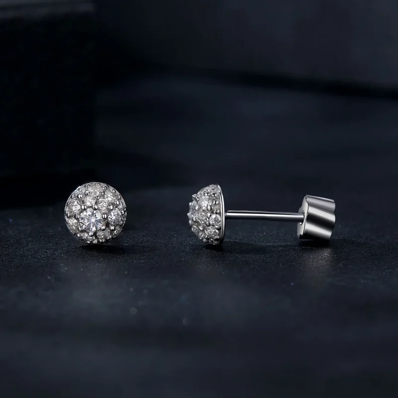 (immagine per) Orecchini in moissanite emisfero stile PANDORA (con un certificato) - MSE057 - Visualizza 4