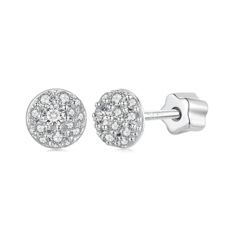 (immagine per) Orecchini in moissanite emisfero stile PANDORA (con un certificato) - MSE057
