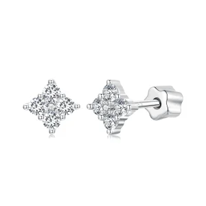 (immagine per) Orecchini in moissanite quadrifoglio stile PANDORA (con un certificato) - MSE056