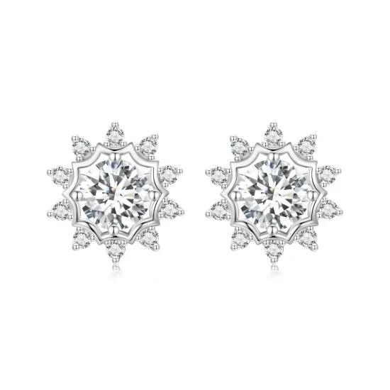 (immagine per) Orecchini PANDORA Style Brilliant Beauty con moissanite da 0,5 ct (due certificati) - MSE048