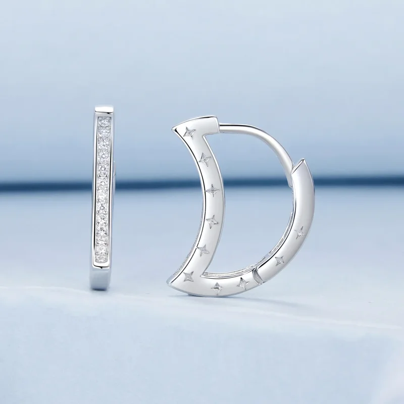 (immagine per) Orecchini stella e luna stile PANDORA - BSE1031 - Visualizza 2
