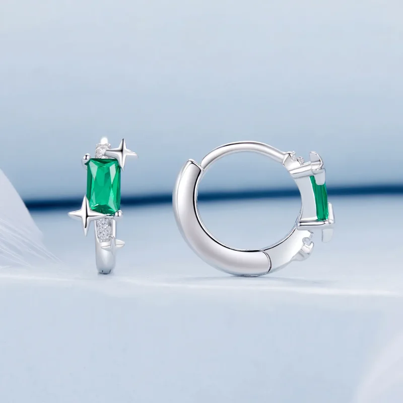 (immagine per) Orecchini stella smeraldo stile PANDORA - BSE1036 - Visualizza 2