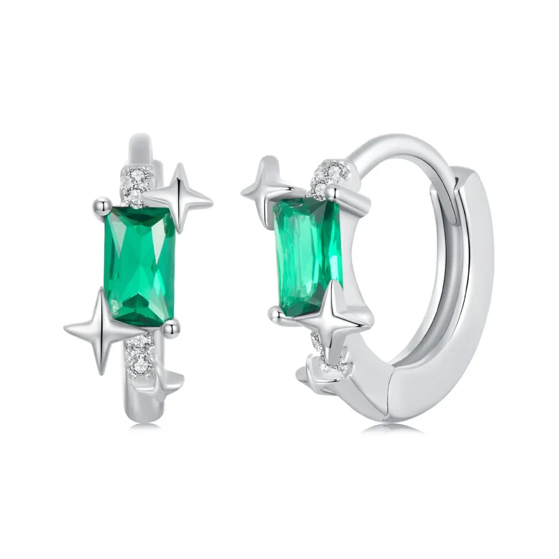 (immagine per) Orecchini stella smeraldo stile PANDORA - BSE1036