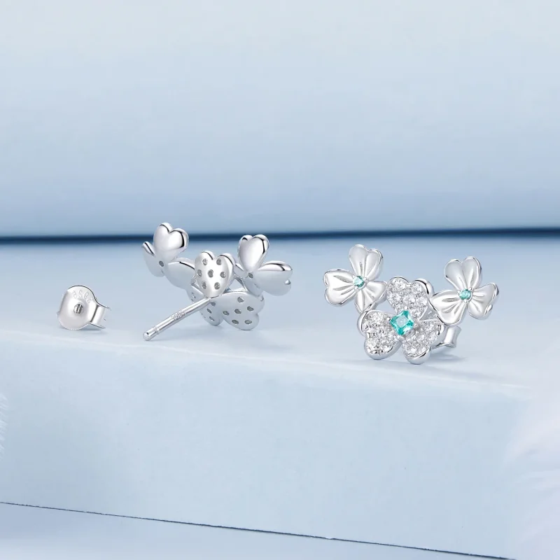 (immagine per) Orecchini trifoglio stile PANDORA - BSE1026 - Visualizza 2