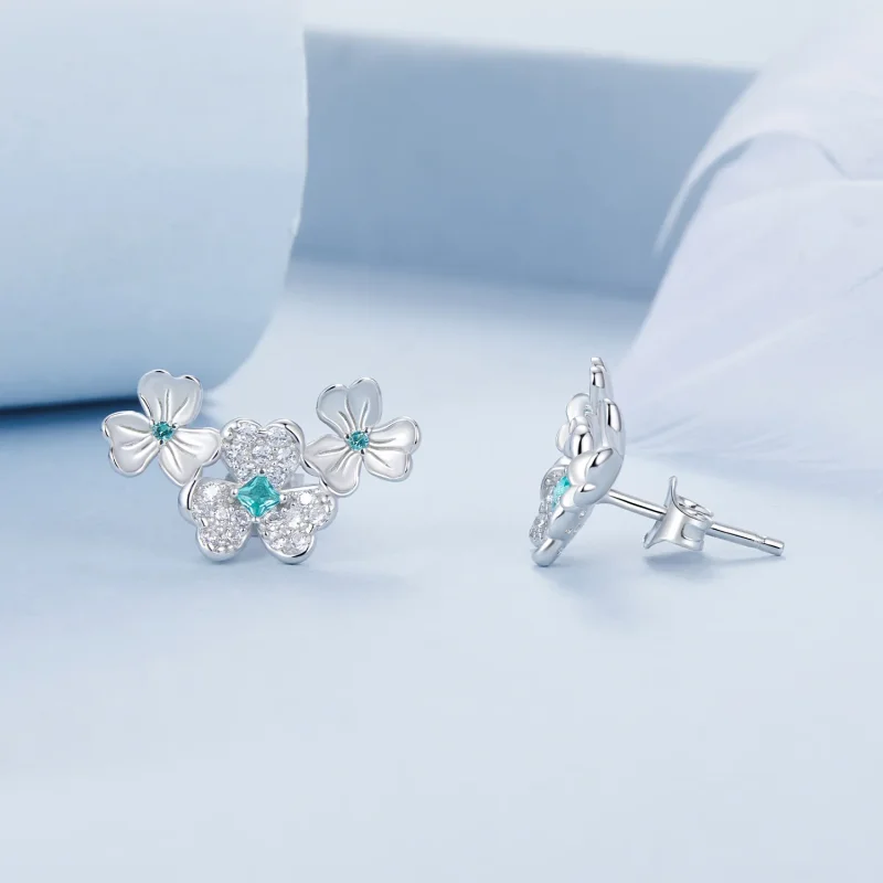 (immagine per) Orecchini trifoglio stile PANDORA - BSE1026 - Visualizza 4