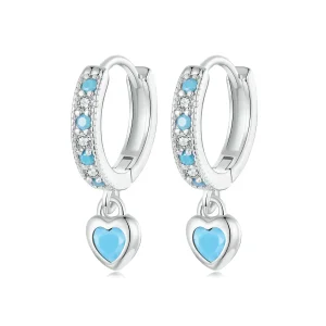 (immagine per) Orecchini turchesi a forma di cuore stile PANDORA - SCE1738