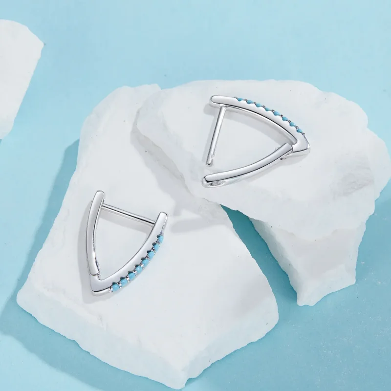 (immagine per) Orecchini turchesi a forma di V stile PANDORA - BSE1020 - Visualizza 4