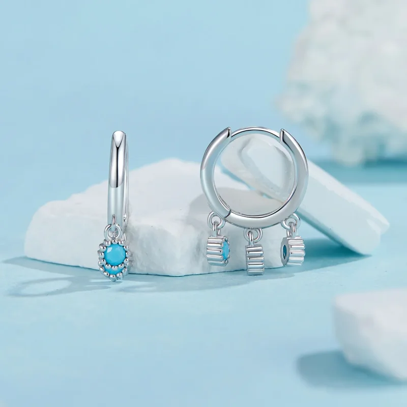 (immagine per) Orecchini turchesi stile PANDORA - BSE1019 - Visualizza 2