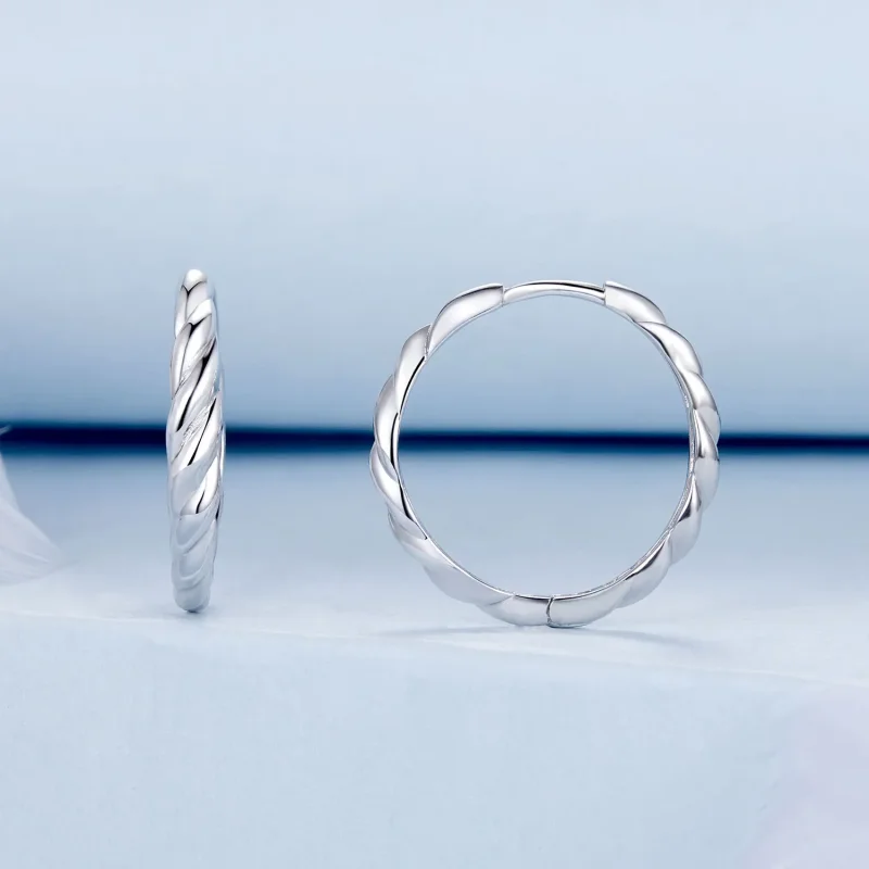 (immagine per) Orecchini twist metallici stile PANDORA - BSE1024-L - Visualizza 2