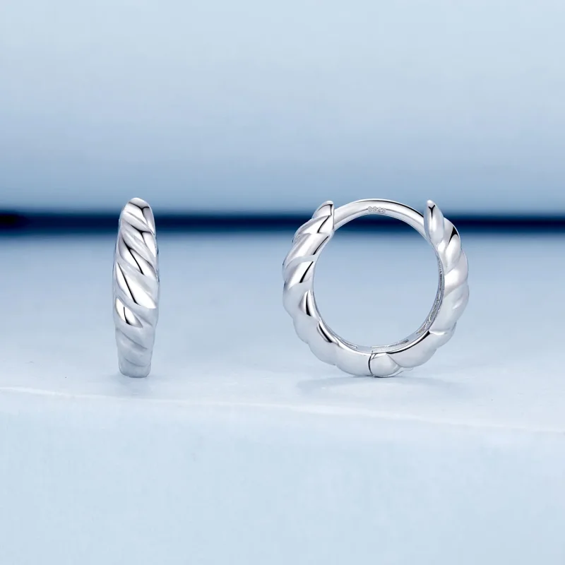 (immagine per) Orecchini twist metallici stile PANDORA - BSE1024-S - Visualizza 2